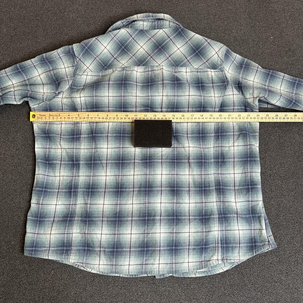Carhartt Shirt Womens XL 16-18 Blue Plaid Flannel Long Sleeve Button Up Stretch - Picture 9 of 10